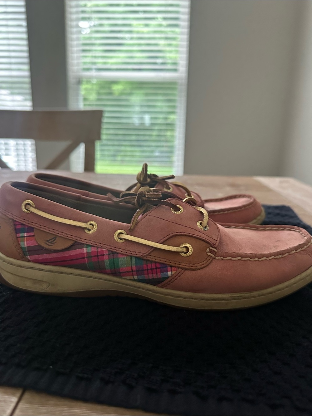 Sperry Women's Multicolor Pink Plaid Slip-On Moccasins